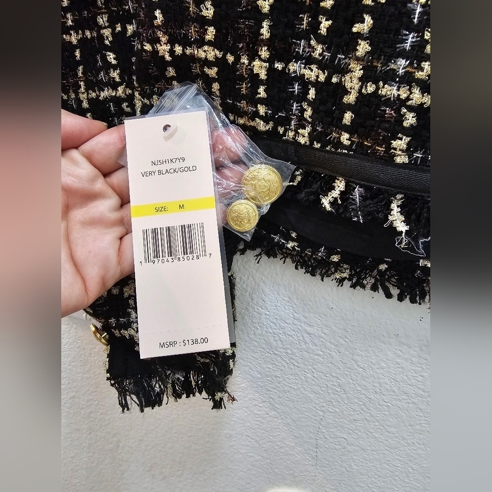 Nanette Lepore Black and Cream Tweed Blazer. Size M. - Picture 9 of 10